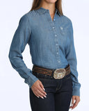 Cinch Women's Indigo Chambray Button Up Shirt         MSW9164279