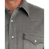 Cinch Men’s Grey Corduroy Modern Fit Western Snap Shirt     MTW1303115