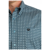 Cinch Men's Blue Floral Print Long Sleeve  Shirt      MTW1106049