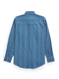 Ely Cattleman Men"s Long Sleeve Textured Stripe Snap Shirt - Navy   2029279-NV