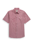 Ely Cattleman Men's Short Sleeve Americana Stripe Snap Shirt- Red & Blue   2026288-BL/2026288BLT/2026288RDT