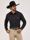 Wrangler Mens Basic Western Snap Shirt - White 71105WH /1071105WH  Black 71005BK/1071105BK