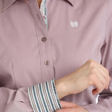 Cinch Women's Lilac Long Sleeve Micro Striped Button Up Western Shirt    MSW9165084