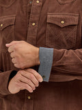 Wrangler Men's Retro Premium Western Snap Corduroy Shirt - Brown     112368537