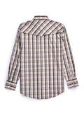 Ely Cattleman Pro Long Sleeve Stretch Vented Western Shirt- Tan Plaid      2024003-TN