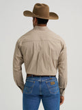 Wrangler Men's George Strait Long Sleeve Button Down Shirt - Olive Microcheck  112368228