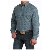 Cinch Men's Blue Floral Print Long Sleeve  Shirt      MTW1106049