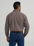 Wrangler Men's George Strait™ Long Sleeve Button Down Shirt-Coffee Burst  112368209