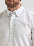 Wrangler Men's Cody Johnson One Pocket Button Down Shirt-White Ditsy Print   112368022