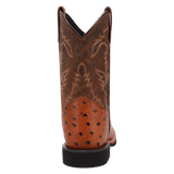 Dan Post Kids Ostrich Print Western Square Toe Boots - Cognac          DPC4008 / DPC5008
