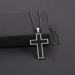 M&F Silver Strike Men's Necklace 22'' Gunmetal Cross       D47007