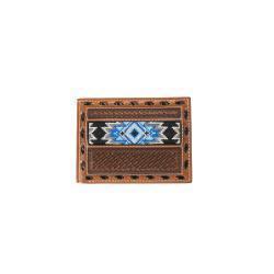 M&F Nocona Men's 3D Bifold Wallet Blue Diamond Inlay Brown    D250009602