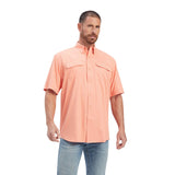 Ariat Mens VentTEK Outbound Classic Fit Short Sleeve Shirt - Peach Pink   10041123