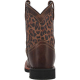 Dan Post Kids Makucha Tan/Leopard Square Toe Western Boots    DPC2951