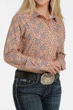 Cinch Women's Arenaflex Shirt- Salmon Paisley  MSW9163001