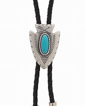 M&F Western Products Antiqued Silver Turquoise Arrowhead Bolo   22118