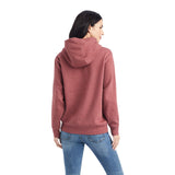 Ariat Womens REAL USA Chest Logo Hoodie - Sun-Dried Tomato Heather   10041637