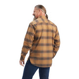 Ariat Mens Rebar DuraStretch Sand Flannel Button Down Shirt   10041544