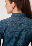Roper Womens L/S Performance Allover Water Paisley Print Shirt  03-050-0064-0770 BU