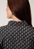 Roper Womens Black and Cream Paisley Long Sleeve Snap Shirt   1-50-019-720 BL