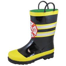 Smoky Mountain Boys Fireman Black/Yellow Rubber Chore Boots 2772T / 2772C