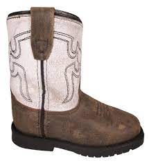Smoky Mountain Toddler Autry Sq Toe Boots Brown Distress/Antique White    3109 T