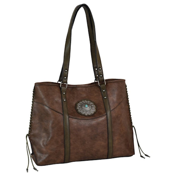 TONY LAMA TOTE BROWN WITH CONCHO    2120751