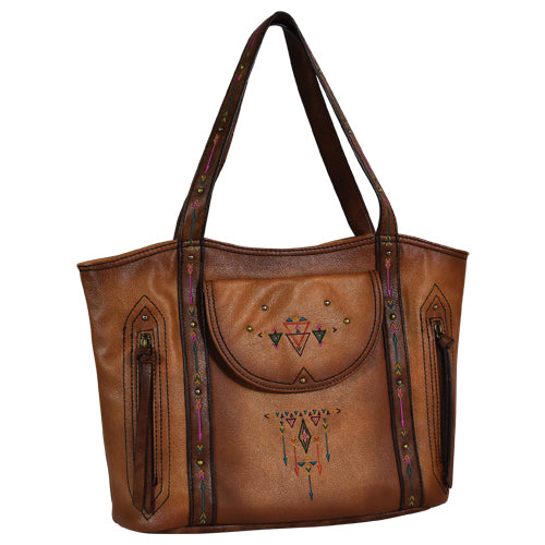 Trenditions Catchfly Addison Tote - Cognac w/Embroidery  CC    2032538