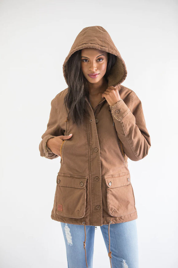 KIMES Women s AWA Hooded Jacket Tan
