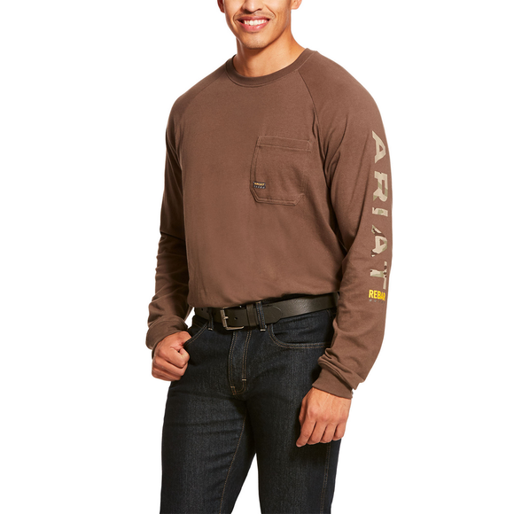 Ariat Mens Cotton Strong Long Sleeve Tee Shirt - Moss  10027904
