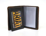 Ariat Mens Dark Brown Small Shield Leather Bi-Fold Flipcase Wallet A35120282
