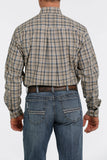 Cinch Mens Plaid Button-Down Western Shirt - Khaki     MTW1105327