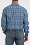 Cinch Mens Plaid Button-Down Western Shirt - Blue    MTW1105332