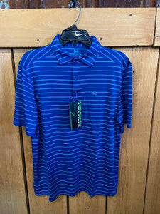 Cinch Mens Arenaflex Blue Striped Polo   MTK1863009