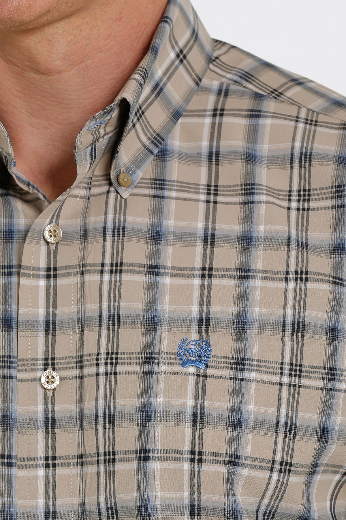 dot dot smile dress Cinch Mens Plaid Button-Down Western Shirt