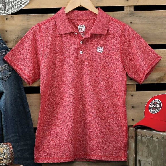 Cinch Boys Hearther Red Polo    MTK7600012