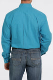 Cinch Mens Blue Small Flower Print Long Sleeve Shirt    MTW1105370