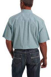 Cinch Mens Teal, Grey, and White Plaid Short Sleeve Shirt   MTW1111337