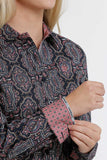 Cinch Womens Button-Down Western Shirt - Navy     MSW9165011