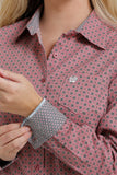 CINCH Womens Button-Down Western Shirt - PINK    MSW9164178