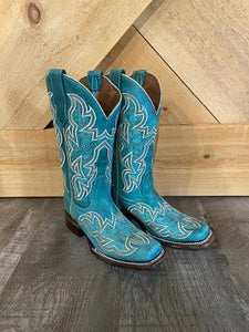 Corral Womens Turquoise Embroidery Square Toe Western Boot L5880
