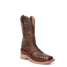 Corral Mens Brown Alligator Overlay And Embroidery Boot         A4132