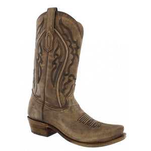 Corral Men's Distressed Brown Embroidery Narrow Square Toe Western Boots A3449