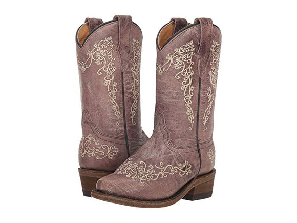 Corral Girls Brown Crater Bone Embroidery Boot E1360