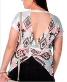Liberty Wear Womens Crossed Back Aztec - USA Made Top   7440