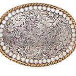 M&F Womens Nocona Oval Floral Rhinestone With Gold Rope Edge Buckle  37530