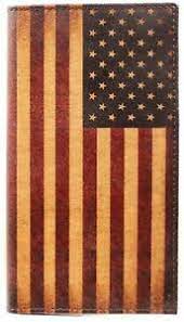 Nocona Vintage Leather US Flag Rodeo Wallet by M&F      N5416497