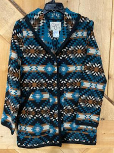 Cripple Creek Womens Navajo Blanket Button Front Coat with Shawl Collar    CR16049