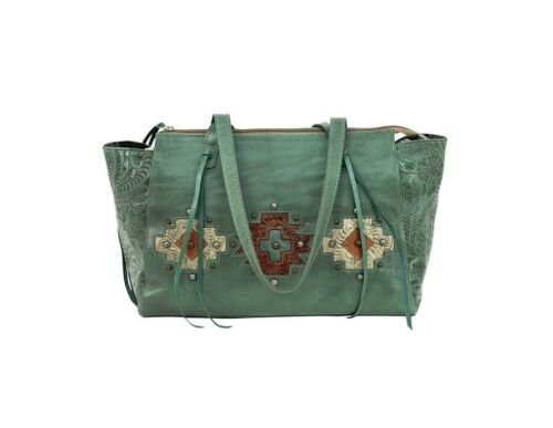 American West Conceald Carry  Handbag Navajo Soul Collection - Dark Turquoise 3478937