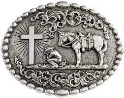 M&F Cowboy Prayer Oval Belt Buckle    37374